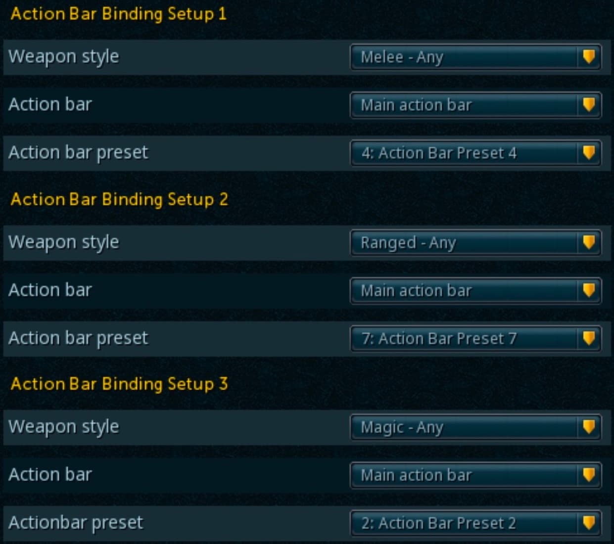 Action Bar Binding Setup