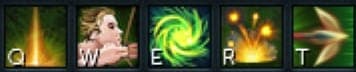 Ranged Abilities on Q, W, E, R, and T