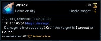 Wrack ability tooltip